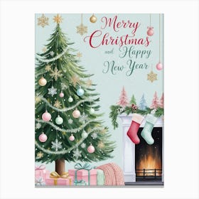 Merry Christmas And Happy New Year 4 Canvas Print