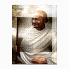 Mahatma Gandhi In Style Dots Canvas Print