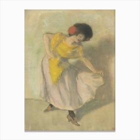 Dancer In Yellow Dress Canvas Print