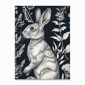 Thrianta Rabbit Minimalist Illustration 1 Canvas Print