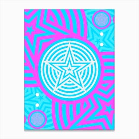 Geometric Glyph in White and Bubblegum Pink and Candy Blue n.0068 Canvas Print