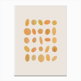 Bright Print Inspired by British Pebble Beaches in Yellow Tones Canvas Print