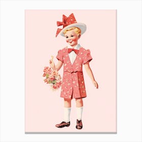 Vintage Paper Doll Boy Kitsch 9 Canvas Print