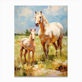 Horses Painting In Wyoming, Usa 3 Canvas Print
