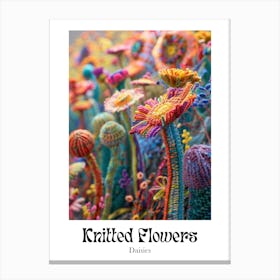 Knitted Flowers Daisies 2 Canvas Print