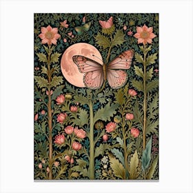 William Morris Butterfly And Flowers Canvas Print