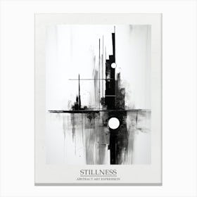 Stillness Abstract Black And White 3 Poster Canvas Print