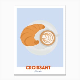 Croissant & Coffee Paris Canvas Print