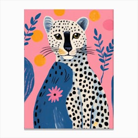 Playful Illustration Of Cheetah For Kids Room 4 Canvas Print