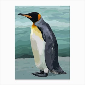 King Penguin Isabela Island Minimalist Illustration 3 Canvas Print