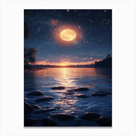 Full Moon Over Water 20 Canvas Print