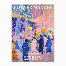 Vintage Flower Market Painting Lisbon 2 Canvas Print