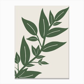 Leaves Green Botanical Canvas Print