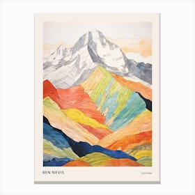 Ben Nevis Scotland 3 Colourful Mountain Illustration Poster Canvas Print