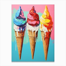 Retro Ice Cream Colour Pop  4 Canvas Print