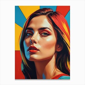 Woman Portrait In The Style Of Pop Art (15) Canvas Print