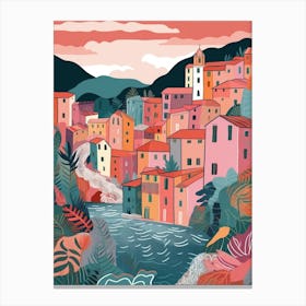 Cinque Terre 2, Italy Illustration Canvas Print