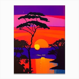 Tropical River Sunset Canvas Print