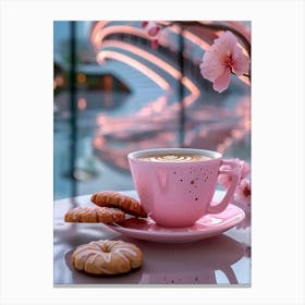 Pink Cup Of Coffee Canvas Print