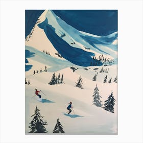 Skiers In The Snow Canvas Print