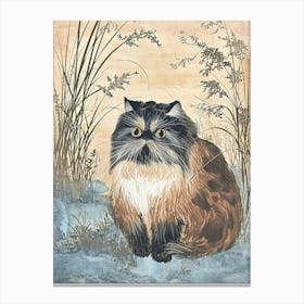 Himalayan Cat Relief Illustration 1 Canvas Print