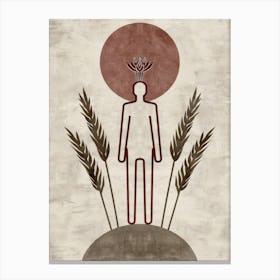 Man With Wheat Canvas Print