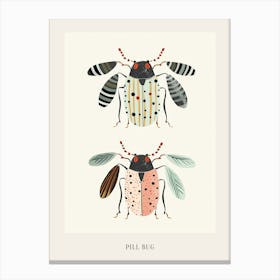Colourful Insect Illustration Pill Bug 8 Poster Canvas Print