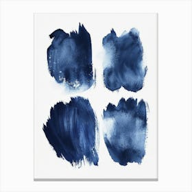 Blue Watercolor Brush Strokes 2 Canvas Print