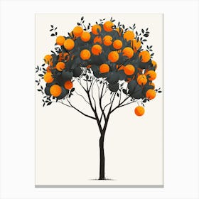 Orange Tree Pixel Illustration 4 Canvas Print