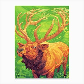 Elk Illustration 6 Canvas Print