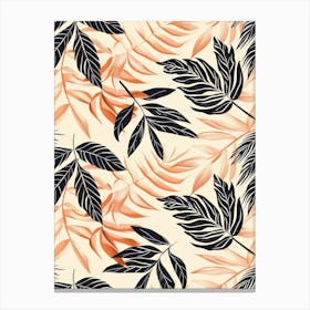 Seamless Pattern With Tropical Leaves 1 Canvas Print