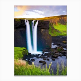 Hrafnabjargarfoss, Iceland Majestic, Beautiful & Classic (2) Canvas Print