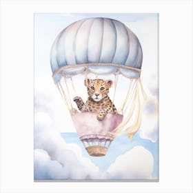 Baby Leopard 1 In A Hot Air Balloon Canvas Print