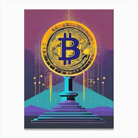 Bitcoin On A Pedestal Canvas Print