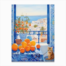 Oranges In The Window Canvas Print