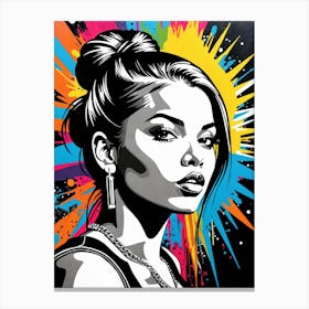 Graffiti Mural Of Beautiful Hip Hop Girl 17 Canvas Print