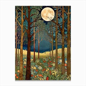 William Morris Moonlight In The Forest 84 Canvas Print