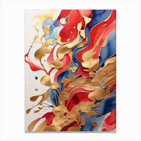 Red Golden And Blue Canvas Print