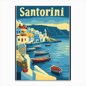 Aihrgdesign A Retro Travel Poster For Santorini Featuring A C F0a0142c 5c80 4c18 B4c1 70b753e94b60 3 Canvas Print