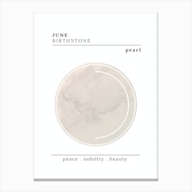 June Birthstone |Pearl Canvas Print