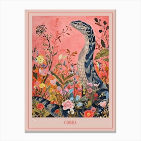 Floral Animal Painting Cobra 1 Poster Canvas Print