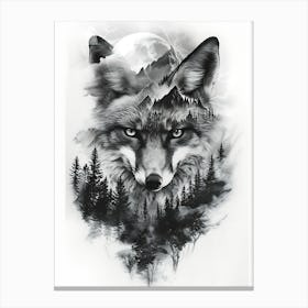 Wolf In The Forest 8 Canvas Print