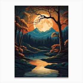 Full Moon In The Forest 6 Canvas Print