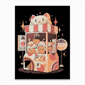 Serotonin Machine - Cute Cats Arcade Gamer Gacha Gift Canvas Print
