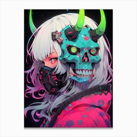 Anime Girl With Horns 5 Canvas Print