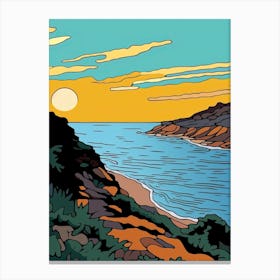 Minimal Design Style Of Big Sur California, Usa 1 Canvas Print