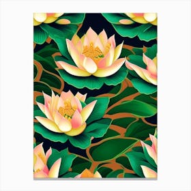 Lotus Flower Repeat Pattern Fauvism Matisse 6 Canvas Print