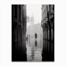 Venice, Italy,  Black And White Analogue Photography  1 Canvas Print