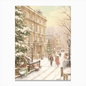 Vintage Winter Illustration London United Kingdom 2 Canvas Print