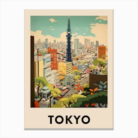Tokyo 2 Vintage Travel Poster Canvas Print